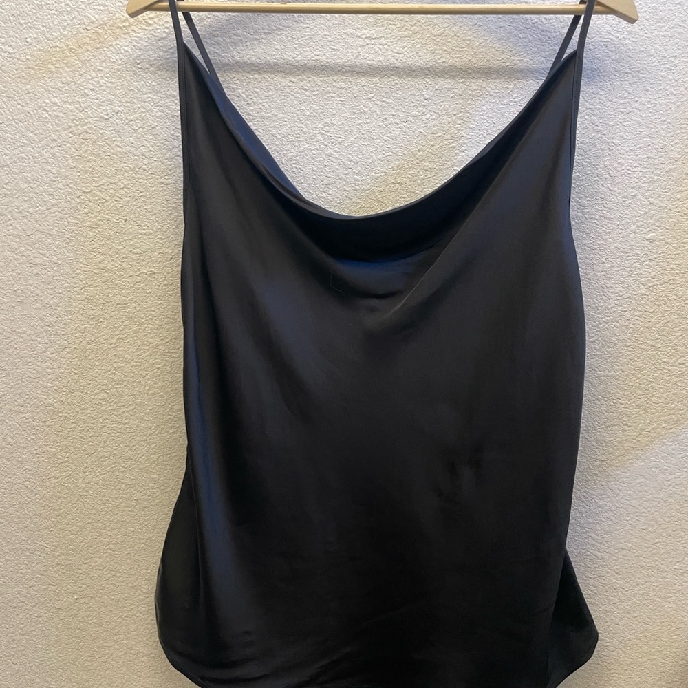 7 for All Mankind Black Satin Cami Top